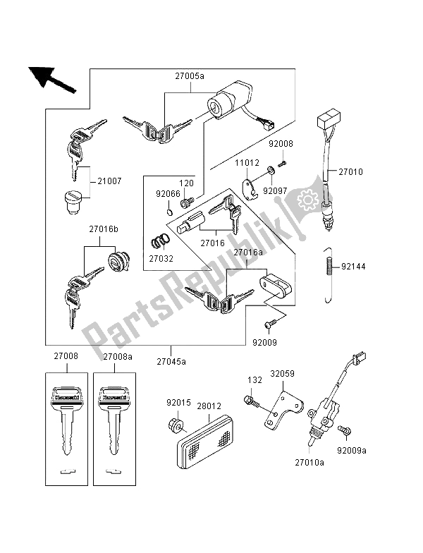 Tutte le parti per il Interruttore Di Accensione del Kawasaki Eliminator 125 1999