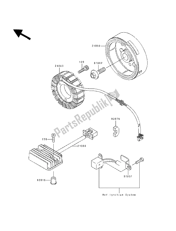 Wszystkie części do Generator Kawasaki EL 250D 1991