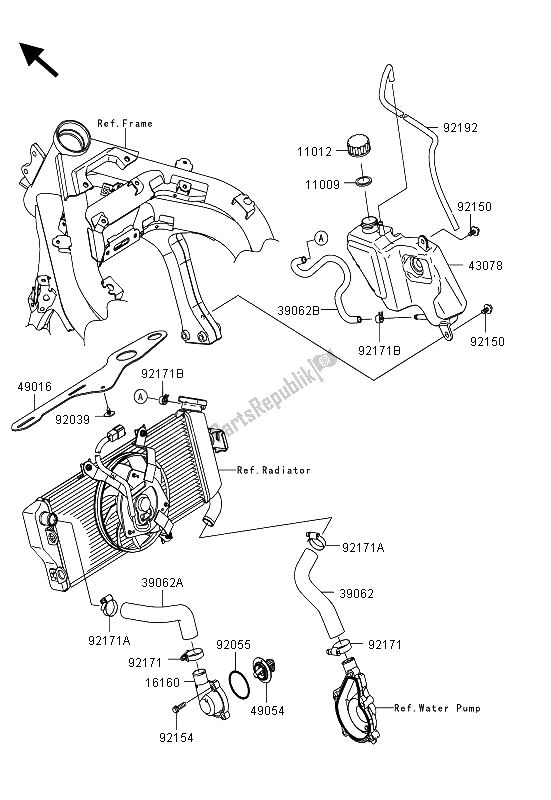 Tutte le parti per il Tubo Dell'acqua del Kawasaki ER 6F ABS 650 2013