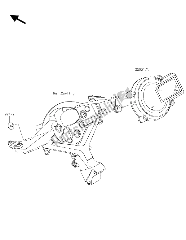 Tutte le parti per il Meter (s) del Kawasaki Ninja H2R 1000 2015