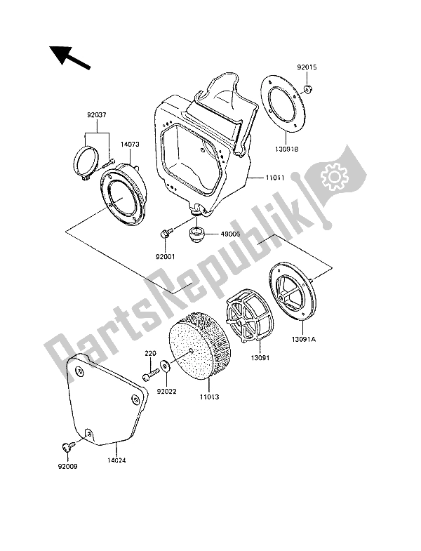 Toutes les pièces pour le Purificateur D'air du Kawasaki KX 60 1988