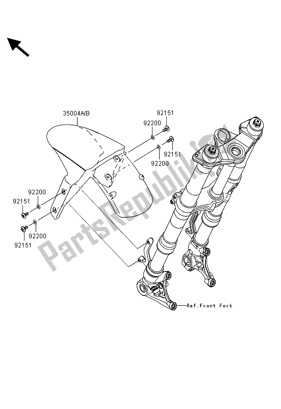 Toutes les pièces pour le Garde-boue Avant du Kawasaki Z 1000 SX 2013