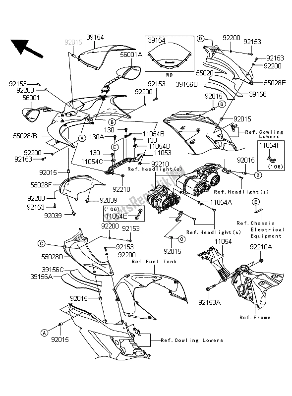 Todas las partes para Cubierta de Kawasaki ZZR 1400 ABS 2006