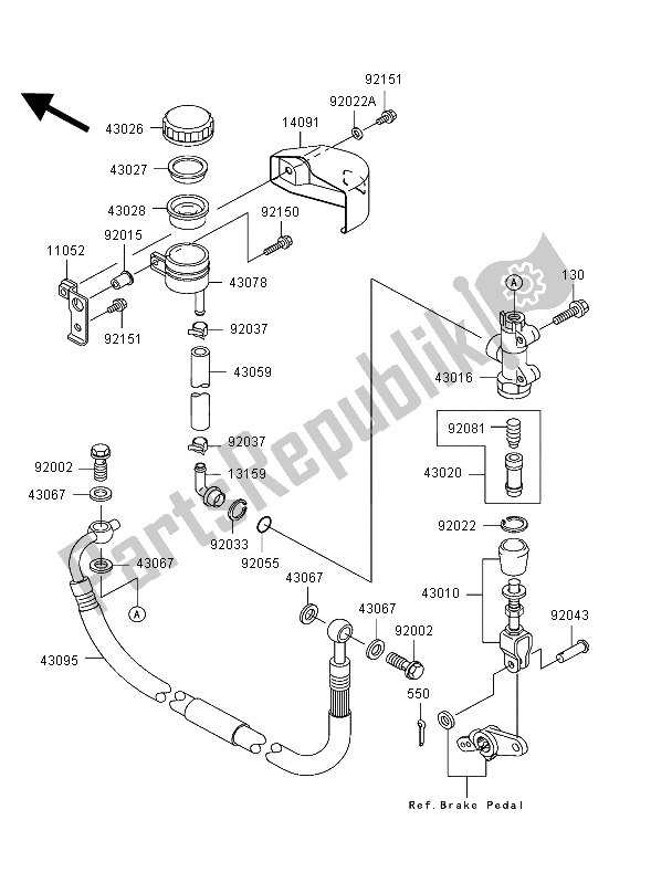 Todas las partes para Cilindro Maestro Trasero de Kawasaki VN 1500 Mean Streak 2002