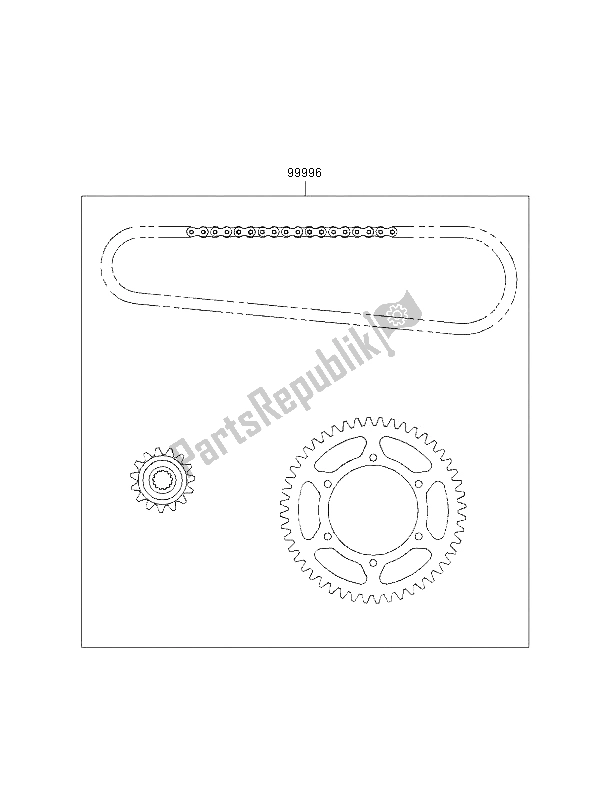 Tutte le parti per il Kit Catena del Kawasaki ZZ R 600 1997