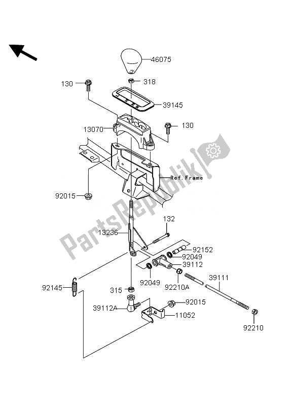 All parts for the Control of the Kawasaki KVF 360 4X4 2007