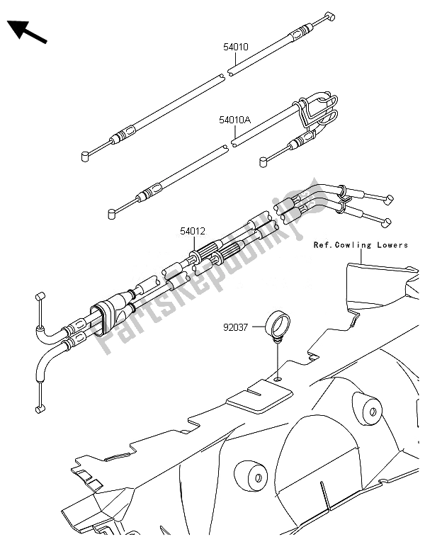 Toutes les pièces pour le Câbles du Kawasaki ZZR 1400 ABS 2014