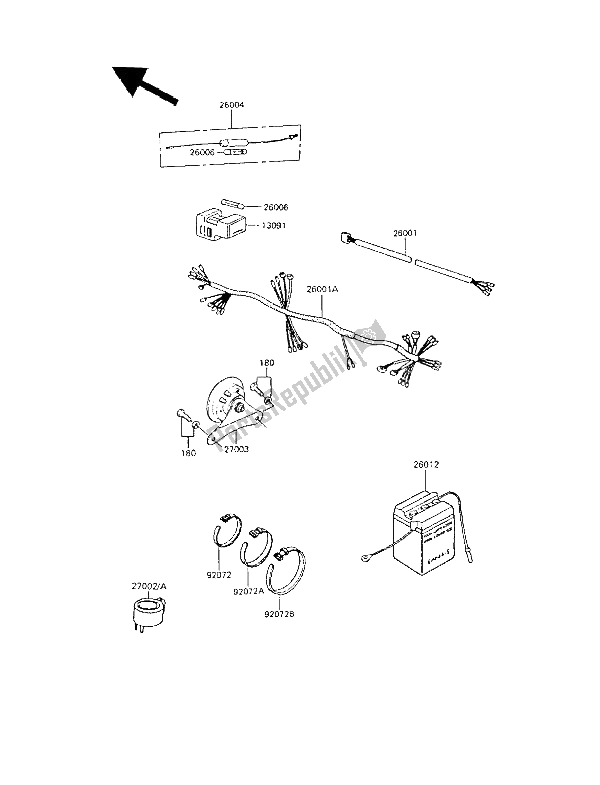 All parts for the Chassis Electrical Equipment of the Kawasaki KE 100 1987