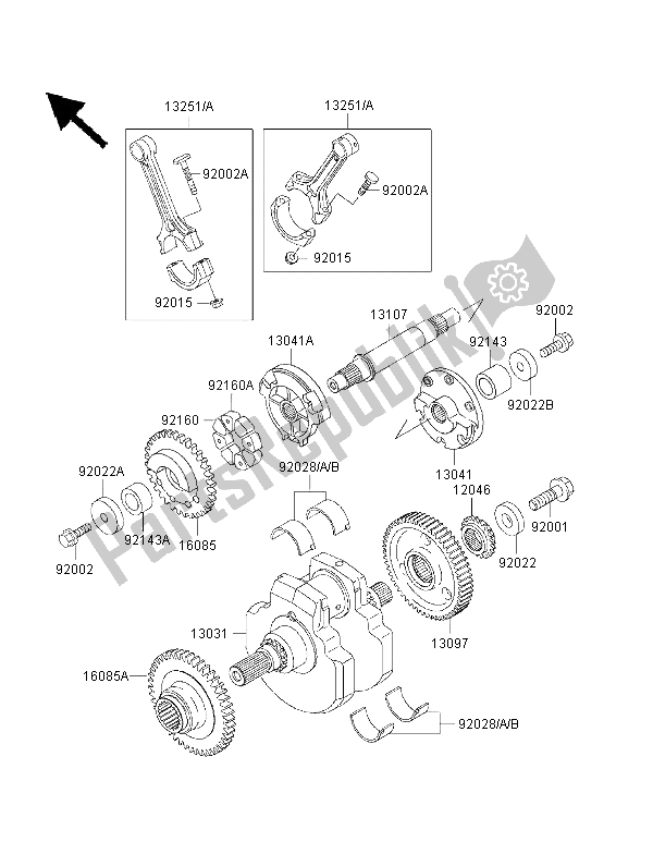 All parts for the Crankshaft of the Kawasaki VN 1500 Classic Tourer FI 2003