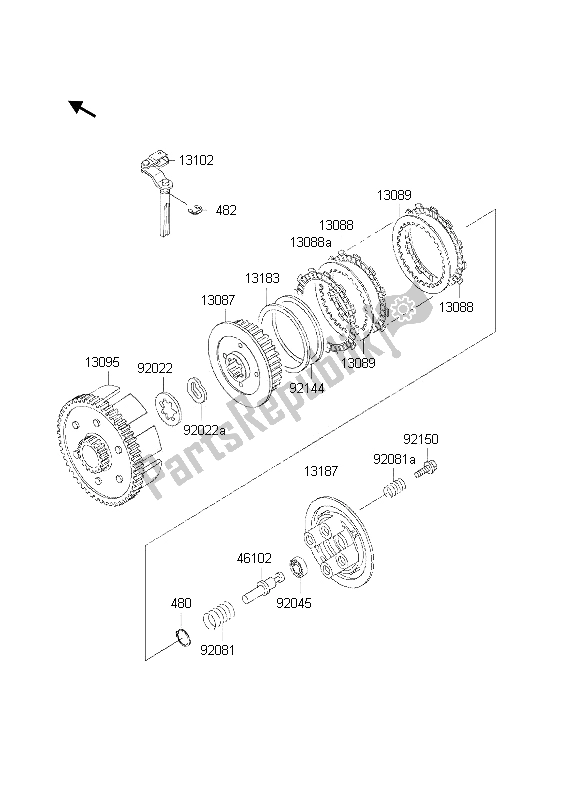 Tutte le parti per il Frizione del Kawasaki KMX 125 2002