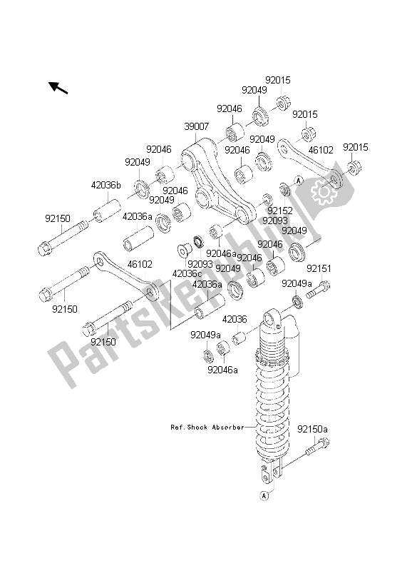 Alle onderdelen voor de Suspensie van de Kawasaki KX 85 SW 2002