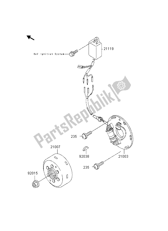 Tutte le parti per il Generatore del Kawasaki KX 500 1997