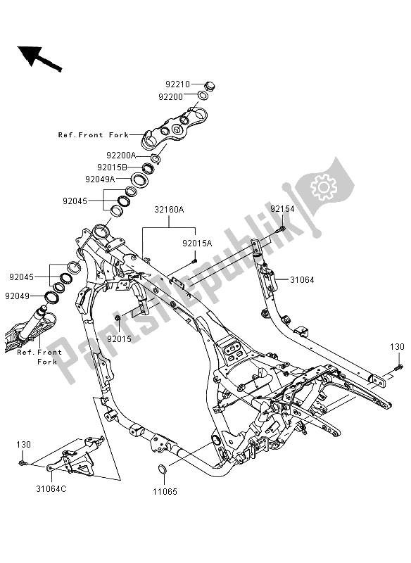 All parts for the Frame of the Kawasaki VN 1700 Voyager ABS 2012