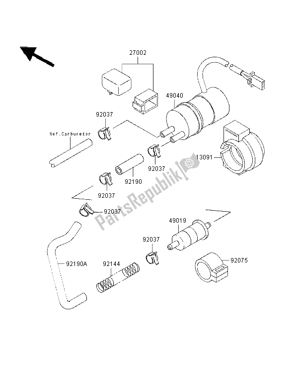 Tutte le parti per il Pompa Di Benzina del Kawasaki ZZ R 600 1997