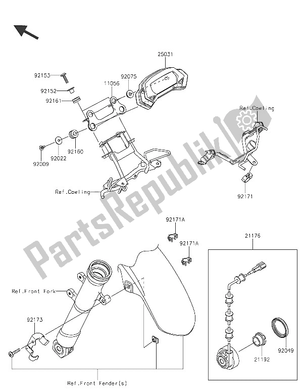 All parts for the Meter(s) of the Kawasaki Z 250 SL 2016