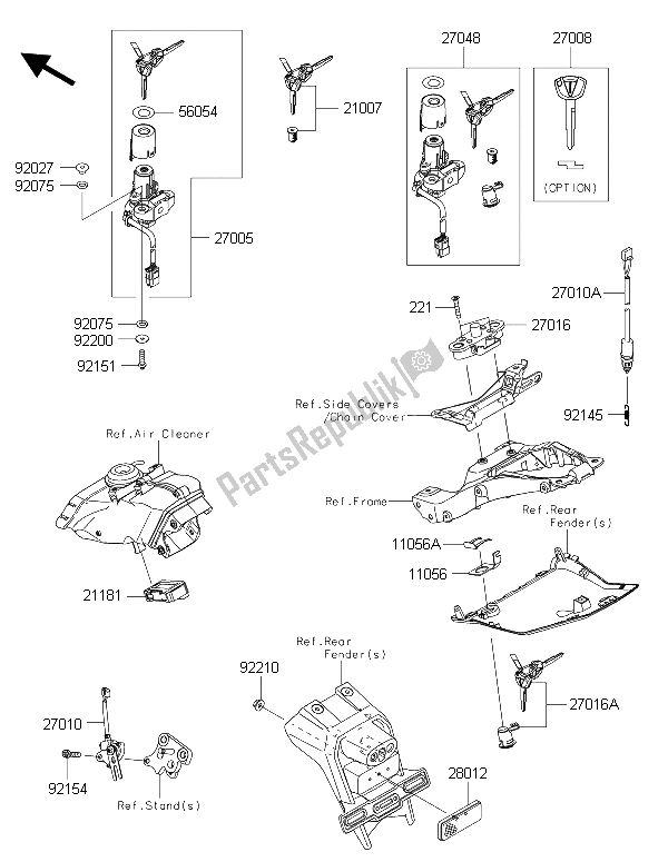 Toutes les pièces pour le Interrupteur D'allumage du Kawasaki Ninja ZX 10R ABS 1000 2015