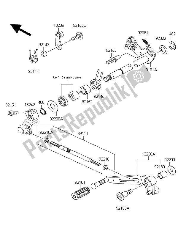 Todas las partes para Mecanismo De Cambio De Marcha de Kawasaki Z 1000 SX 2012