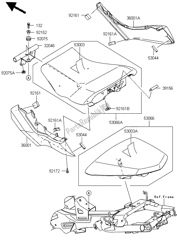 Todas las partes para Asiento de Kawasaki ER 6F ABS 650 2012