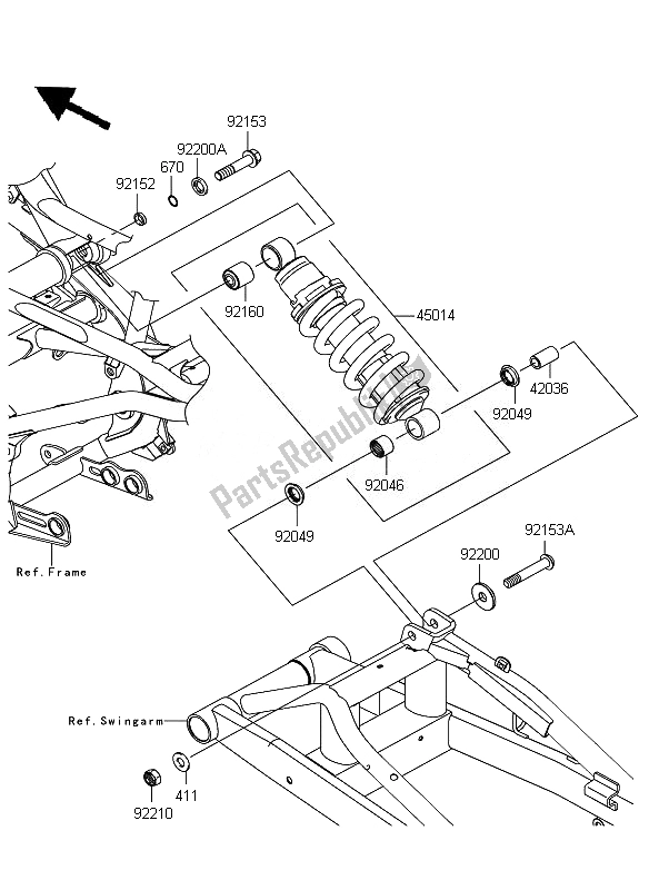 Todas las partes para Suspensión Y Amortiguador de Kawasaki ER 6F ABS 650 2010