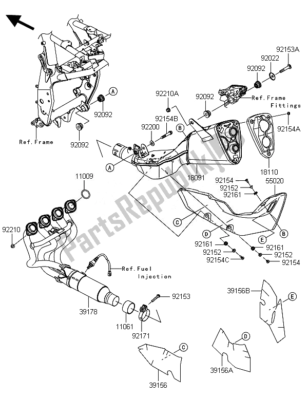 Todas las partes para Silenciador (s) de Kawasaki Z 800 ABS DEF 2014