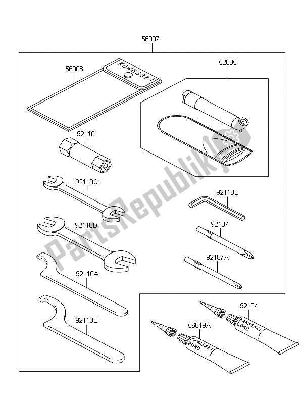 All parts for the Owners Tools of the Kawasaki KFX 700 KSV 700B6F 2006