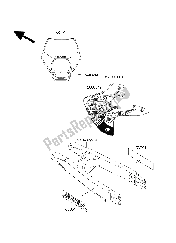 All parts for the Decals of the Kawasaki KLX 300R 1999