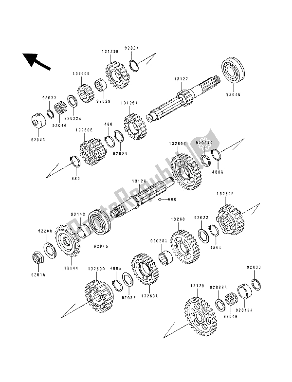 All parts for the Transmission of the Kawasaki ZZ R 1100 1993