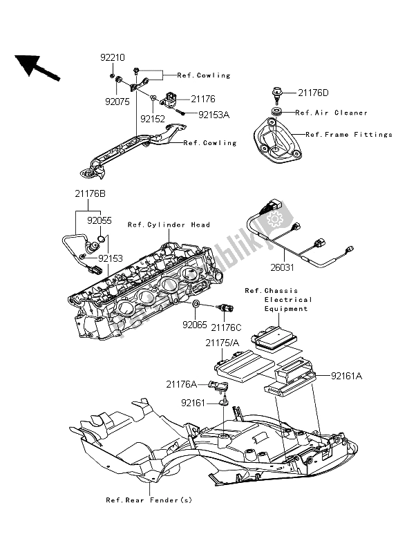 Alle onderdelen voor de Brandstof Injectie van de Kawasaki ZZR 1400 ABS 2006