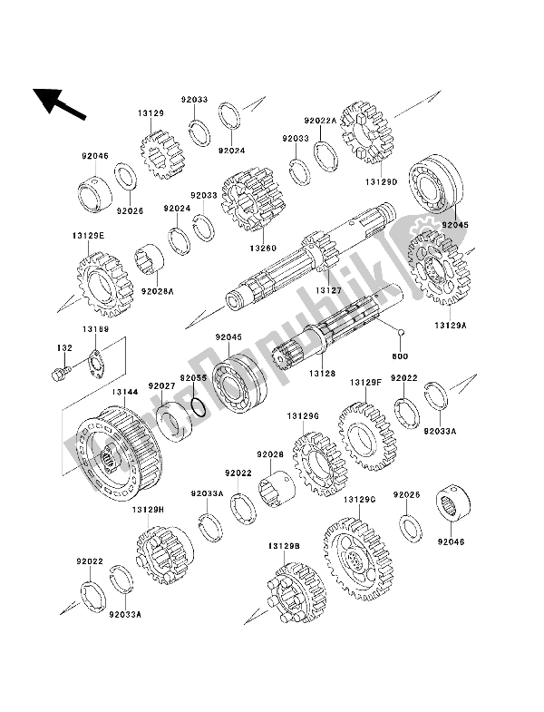 Toutes les pièces pour le Transmission du Kawasaki EN 500 1993