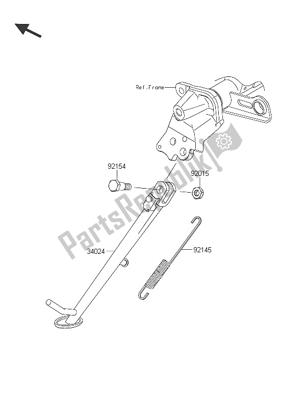 All parts for the Stand(s) of the Kawasaki ER 6N 650 2016