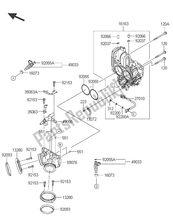 All parts for the Throttle of the Kawasaki Vulcan 1700 Voyager ABS 2016