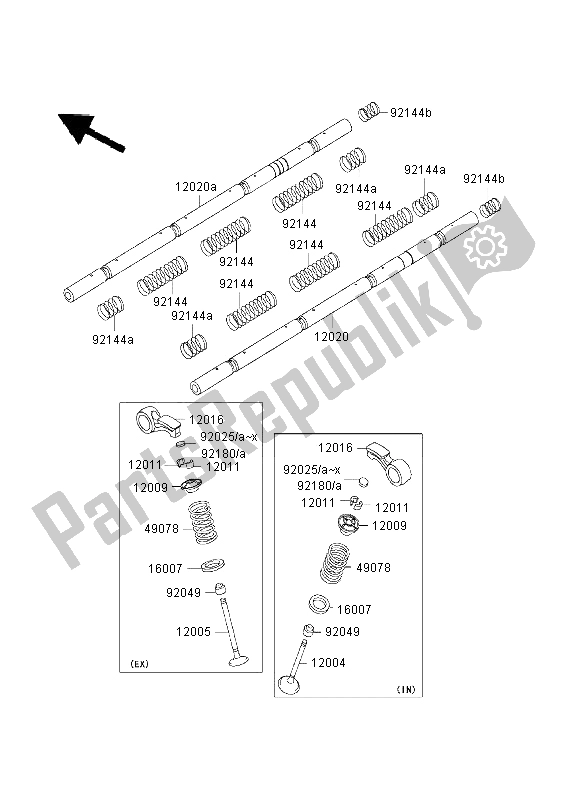 Tutte le parti per il Valvola del Kawasaki ZRX 1200S 2003