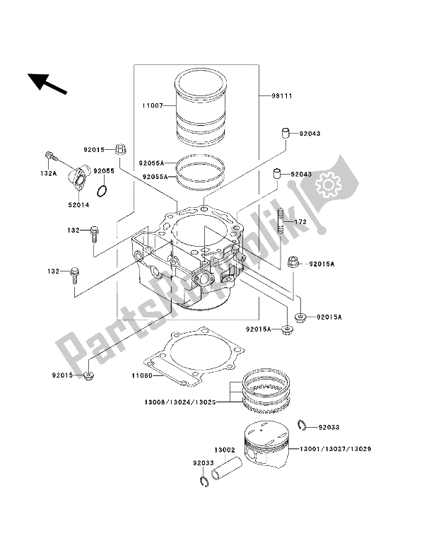 Tutte le parti per il Cilindro E Pistone del Kawasaki KLX 650 1994