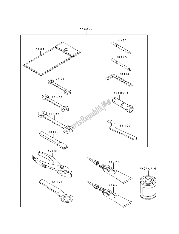 All parts for the Owners Tools of the Kawasaki EN 500 1994