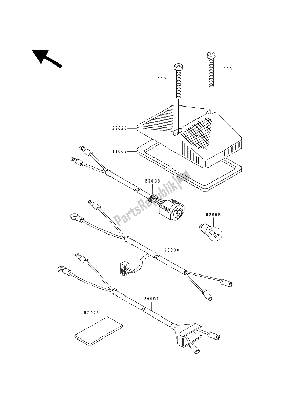 Alle onderdelen voor de Achterlicht van de Kawasaki KDX 200 1989