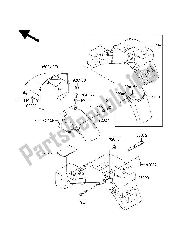 All parts for the Fenders of the Kawasaki Ninja ZX 9R 900 1997