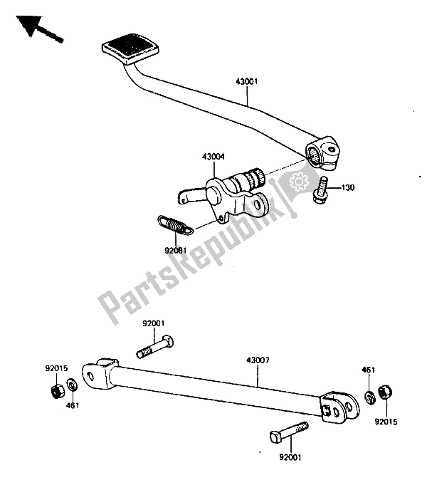 Todas las partes para Pedal De Freno de Kawasaki GPZ 750 1987