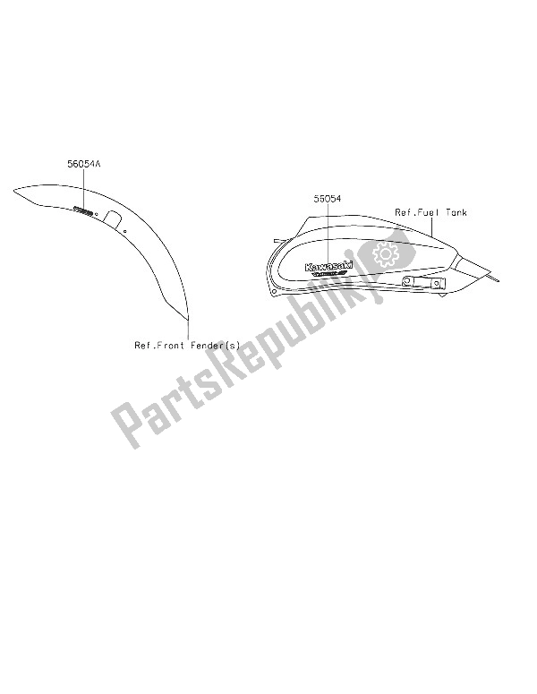 All parts for the Decals (gray) of the Kawasaki Vulcan S ABS 650 2016
