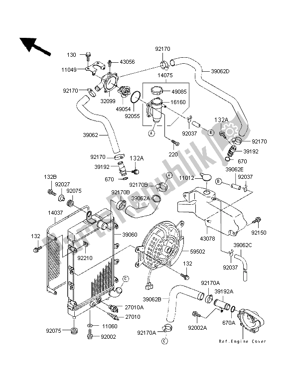 Tutte le parti per il Termosifone del Kawasaki VN 1500 Classic 1997