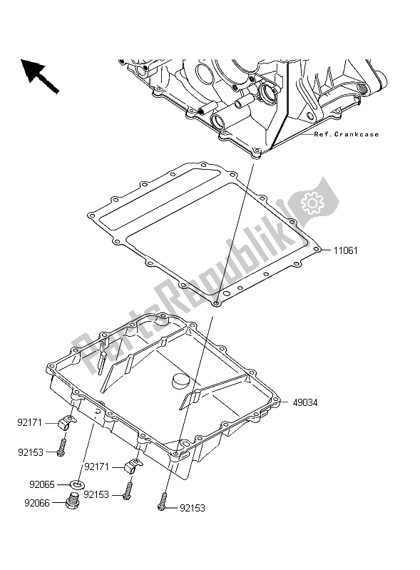 Todas las partes para Colector De Aceite de Kawasaki Ninja ZX 10R 1000 2006