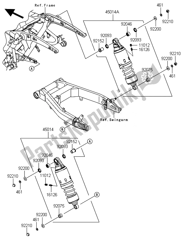 Toutes les pièces pour le Suspension Et Amortisseur du Kawasaki VN 1700 Classic ABS 2014