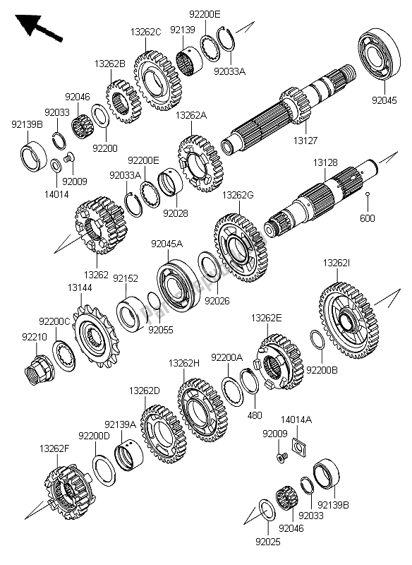 Tutte le parti per il Trasmissione del Kawasaki ER 6N 650 2012