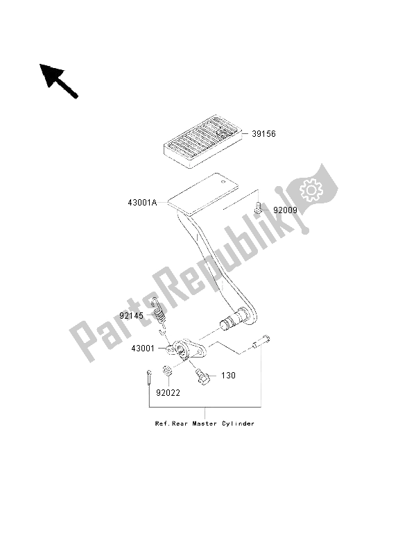 All parts for the Brake Pedal of the Kawasaki VN 1500 Classic FI 2001