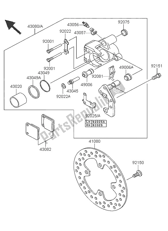 Todas las partes para Freno Frontal de Kawasaki KVF 360 4X4 2005