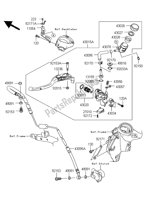 Tutte le parti per il Pompa Frizione del Kawasaki ZZR 1400 ABS 2011