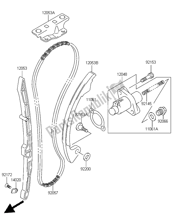 Tutte le parti per il Camchain E Tenditore del Kawasaki KFX 400 2006