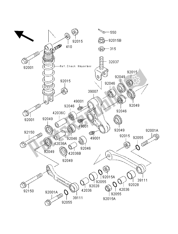 Tutte le parti per il Sospensione del Kawasaki ZXR 400 1998