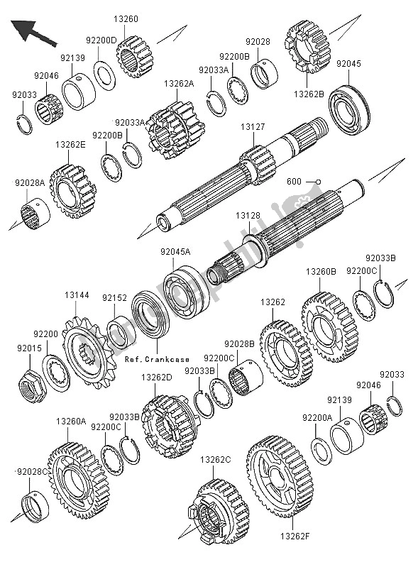 Tutte le parti per il Trasmissione del Kawasaki Ninja ZX 6 RR 600 2005