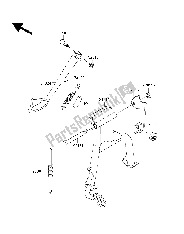 All parts for the Stands of the Kawasaki ER 5 500 1997