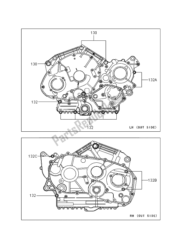 All parts for the Crankcase Bolt Pattern of the Kawasaki VN 900 Classic 2006